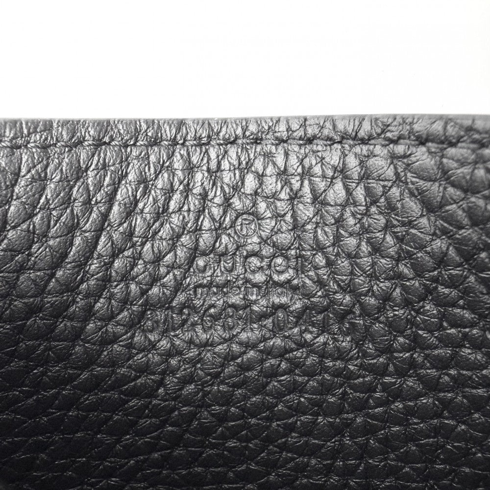GUCCI グッチ カードケース ジャンボGG パスケース 定期入れ 小物 812681 レザー ブラック 黒 ゴールド金具 メンズ【中古品】