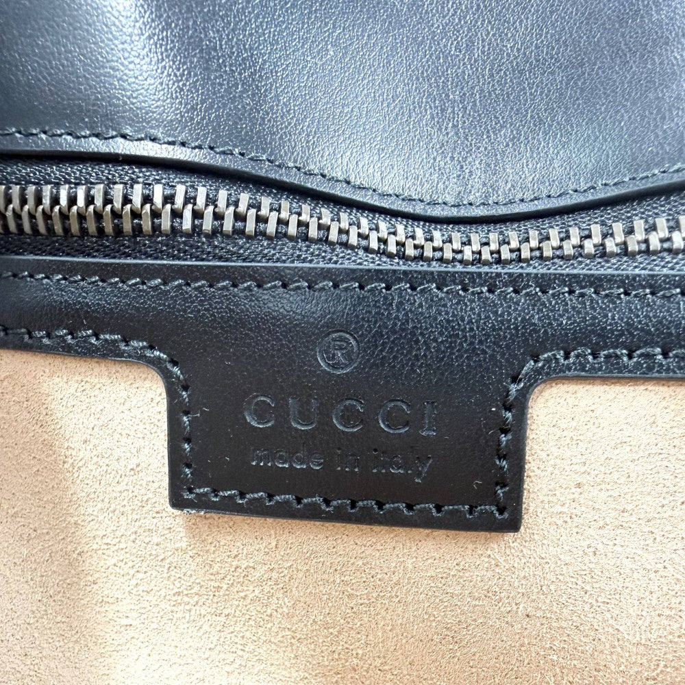 【開店SALE】 GUCCI グッチ ショルダーバッグ GGマーモント キルティングスモールチェーンショルダー　 ハート 443497 レザー ブラック 黒 アンティークゴールド金具 レディース【中古品】