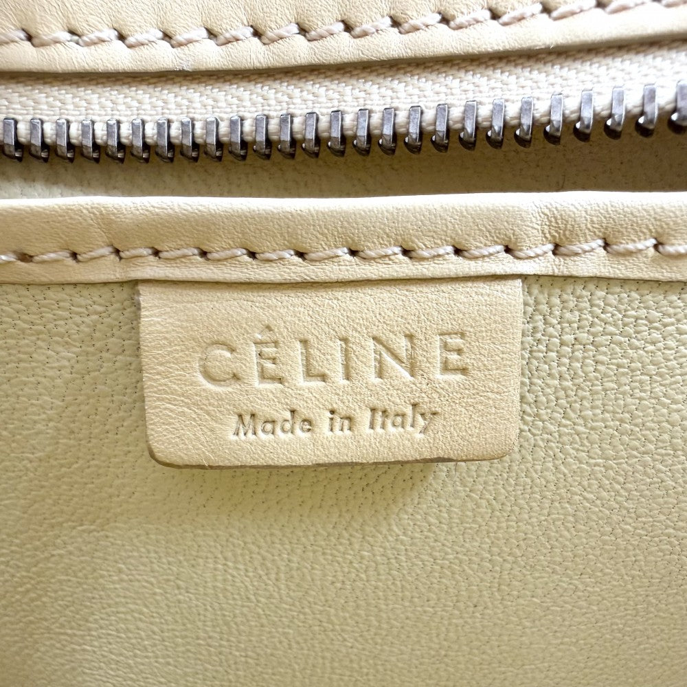 CELINE セリーヌ 2WAY ラゲージナノショッパー ハンドバッグ ショルダーバッグ レザー イエロー ゴールド金具 レディース【中古品】