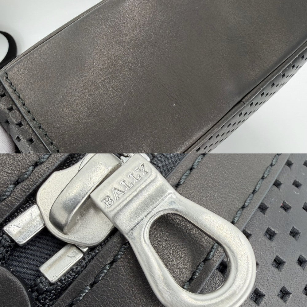 BALLY バリー ショルダーバッグ トレインスポッティング レザー ブラック 黒 シルバー金具 レディース【中古品】