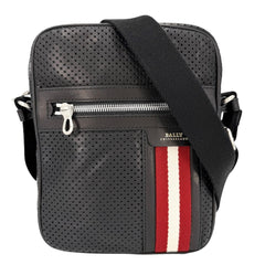 BALLY バリー ショルダーバッグ トレインスポッティング レザー ブラック 黒 シルバー金具 レディース【中古品】