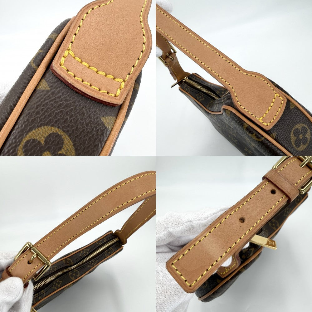 LOUIS VUITTON ルイヴィトン ショルダーバッグ ポシェットクロワッサン M51510 モノグラムキャンバス ブラウン 茶 ゴールド金具 レディース【中古品】