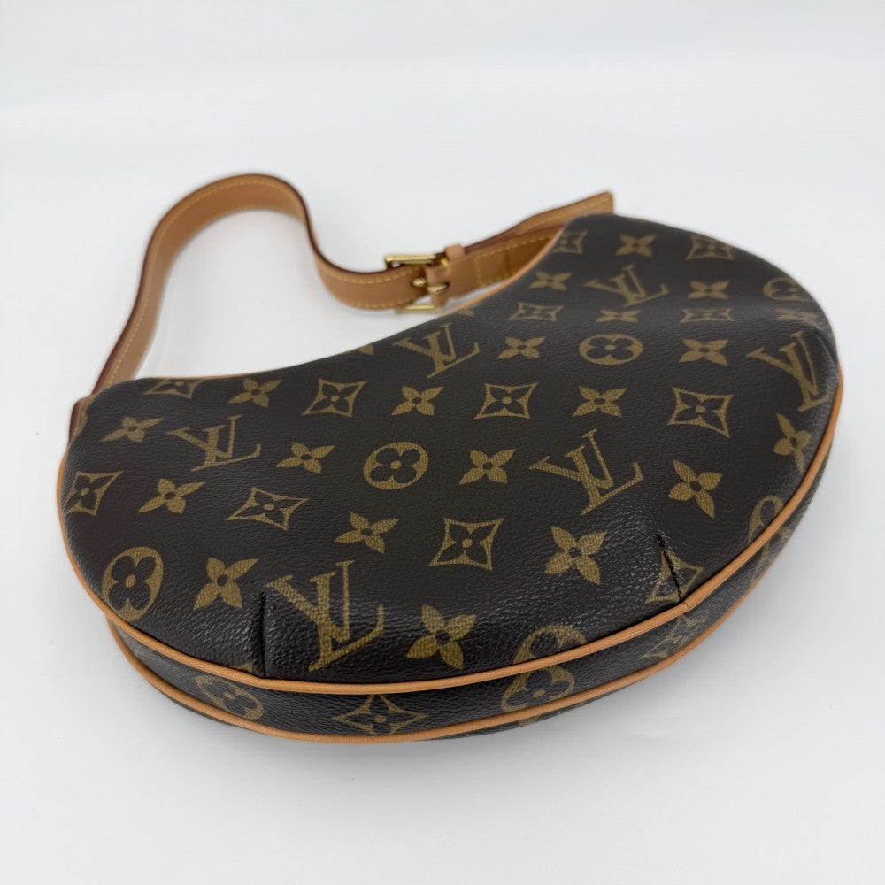 LOUIS VUITTON ルイヴィトン ショルダーバッグ ポシェットクロワッサン M51510 モノグラムキャンバス ブラウン 茶 ゴールド金具 レディース【中古品】