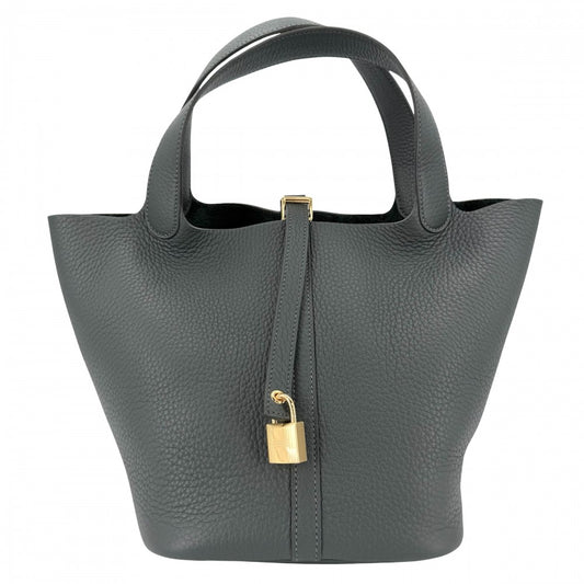 HERMES エルメス ハンドバッグ ピコタンロックMM ダークグリーン K刻印 トリヨンクレマンス ヴェールマングローブ ゴールド金具 レディース 2025年【中古品】