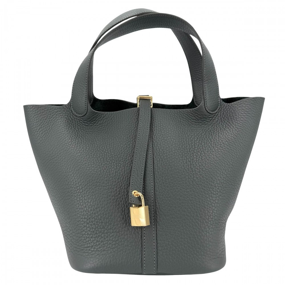 HERMES エルメス ハンドバッグ ピコタンロックMM ダークグリーン K刻印 トリヨンクレマンス ヴェールマングローブ ゴールド金具 レディース 2025年【中古品】