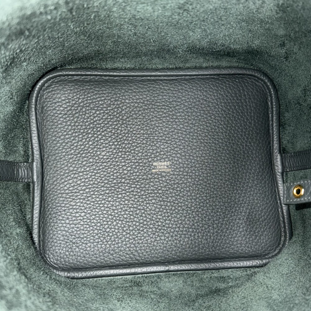 HERMES エルメス ハンドバッグ ピコタンロックMM ダークグリーン K刻印 トリヨンクレマンス ヴェールマングローブ ゴールド金具 レディース 2025年【中古品】