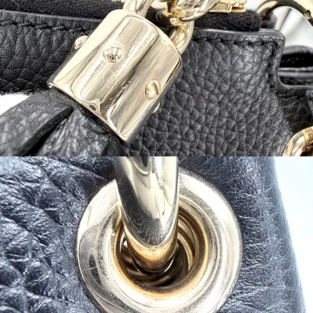 【開店SALE】 GUCCI グッチ 2WAY インターロッキングG ソーホー ハンドバッグ ショルダーバッグ タッセル 536194 レザー ブラック 黒 ゴールド金具 レディース【中古品】