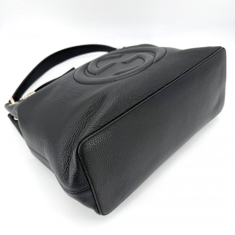 【開店SALE】 GUCCI グッチ 2WAY インターロッキングG ソーホー ハンドバッグ ショルダーバッグ タッセル 536194 レザー ブラック 黒 ゴールド金具 レディース【中古品】