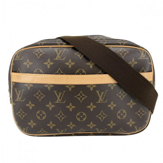 LOUIS VUITTON ルイヴィトン ショルダーバッグ リポーターPM M45254 モノグラムキャンバス ブラウン 茶 ゴールド金具 レディース【中古品】