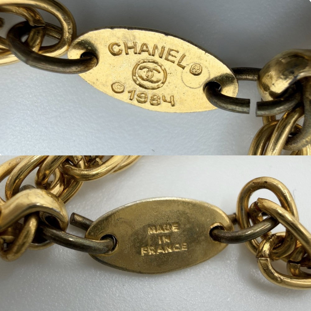 CHANEL シャネル ネックレス ロングネックレス ペンダント ルーペ ココマーク ヴィンテージ アクセサリー GP フェイクパール レディース 約117.2g 1984年【中古品】
