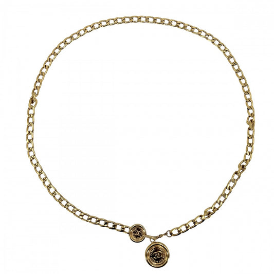 CHANEL シャネル ベルト チェーンベルト メダル ココマーク ヴィンテージ ファッションアイテム GP ゴールド レディース【中古品】
