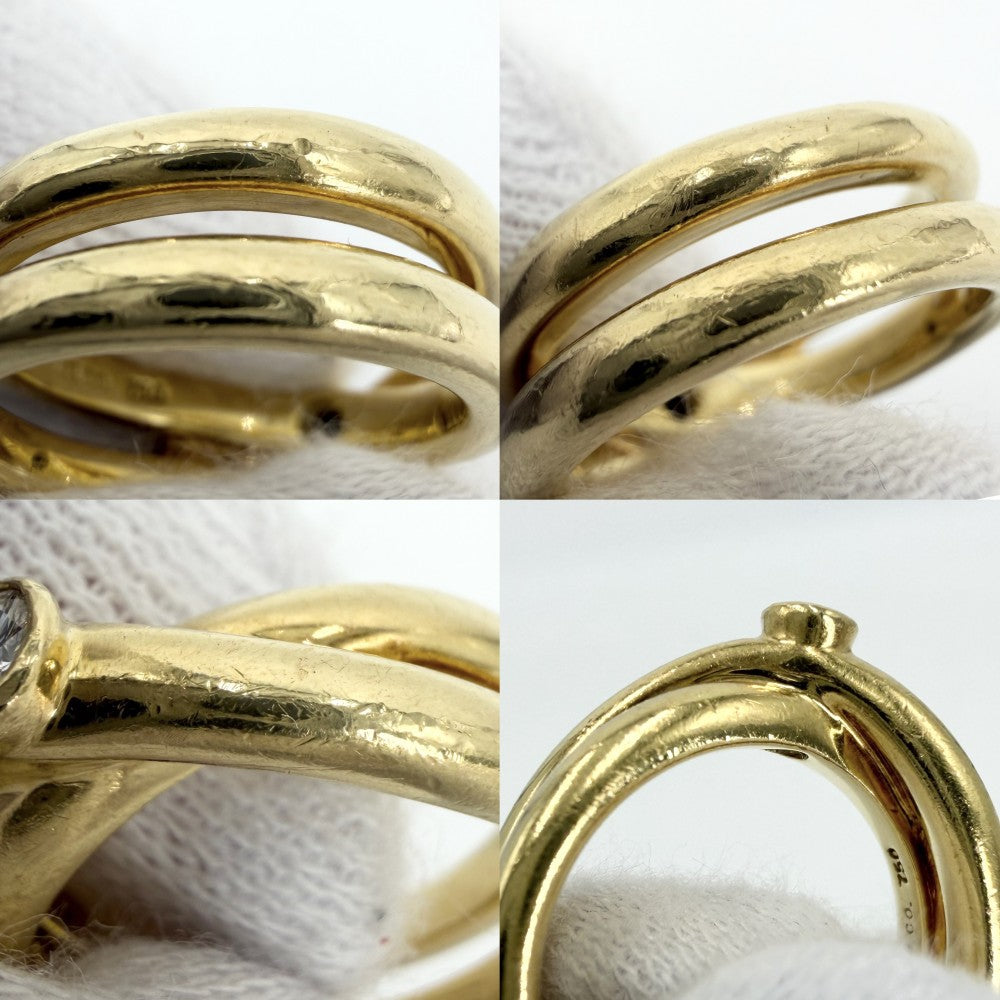 TIFFANY&Co. ティファニー 指輪 リング パロマピカソ クロス ジュエリー アクセサリー Au750 18金YG K18イエローゴールド ダイヤモンド 約8号 レディース 約9.8g【中古品】
