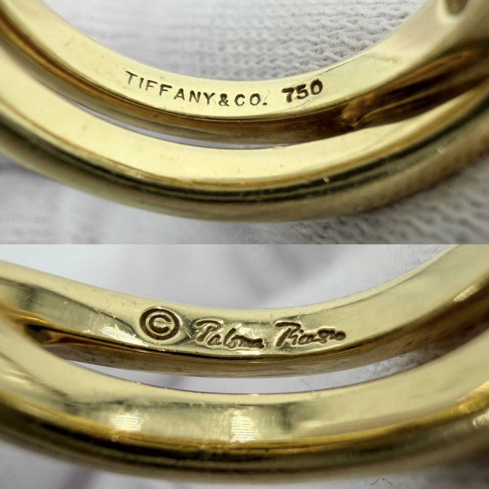 TIFFANY&Co. ティファニー 指輪 リング パロマピカソ クロス ジュエリー アクセサリー Au750 18金YG K18イエローゴールド ダイヤモンド 約8号 レディース 約9.8g【中古品】