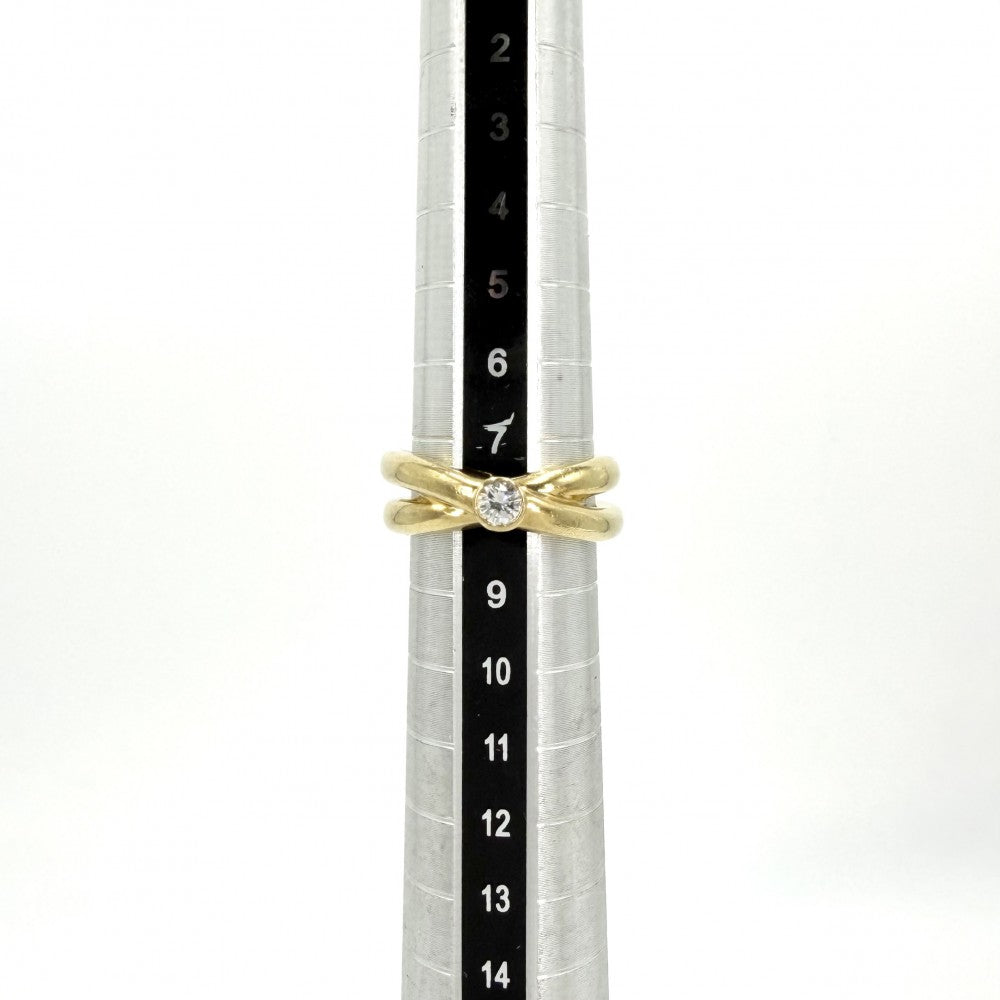 TIFFANY&Co. ティファニー 指輪 リング パロマピカソ クロス ジュエリー アクセサリー Au750 18金YG K18イエローゴールド ダイヤモンド 約8号 レディース 約9.8g【中古品】