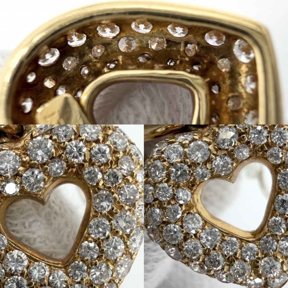 Chaumet ショーメ イヤリング ハート スイング 18金YG Au750 ジュエリー アクセサリー
 K18イエローゴールド ダイヤモンド レディース 約13.2g【中古品】