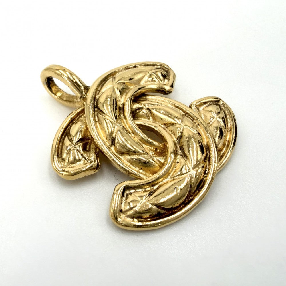CHANEL シャネル ペンダントトップ マトラッセ ココマーク アクセサリー GP ゴールド レディース 約10.0g【中古品】