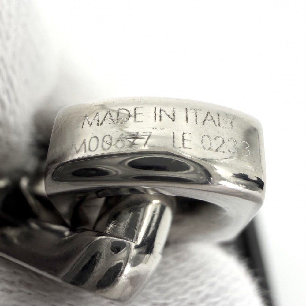 LOUIS VUITTON ルイヴィトン ネックレス モノグラムチェーン アクセサリー M00677 シルバー ブラック 黒 メンズ 約132.6g【中古品】