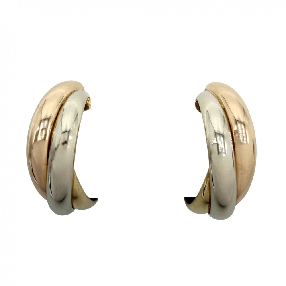 CARTIER カルティエ イヤリング トリニティ アクセサリー ジュエリー 18金YG/PG/WG Au750 K18イエローゴールド K18ピンクゴールド K18ホワイトゴールド レディース 約13.4g【中古品】