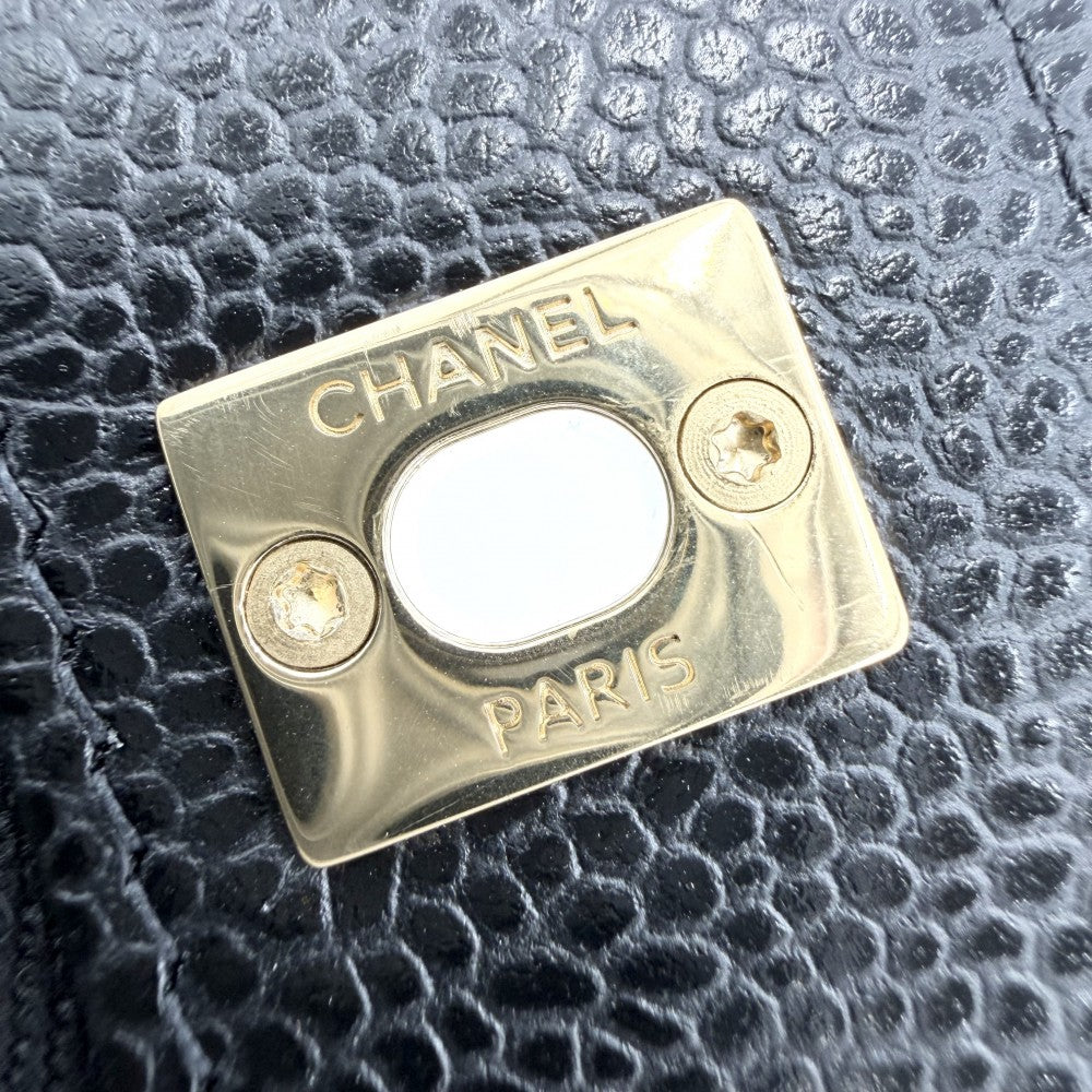 CHANEL シャネル チェーンウォレット マトラッセ ココマーク ショルダーバッグ ターンロック キャビアスキン ブラック 黒 ゴールド金具 レディース【中古品】