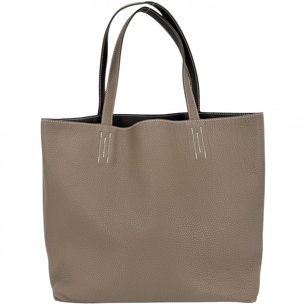 HERMES エルメス トートバッグ ドゥブルセンス45 リバーシブル ハンドバッグ Double Sens □JO刻印 レザー ブラウン 茶 レディース 2011年【中古品】