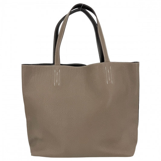 HERMES エルメス トートバッグ ドゥブルセンス45 リバーシブル ハンドバッグ Double Sens □JO刻印 レザー ブラウン 茶 レディース 2011年【中古品】