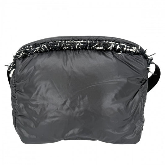 CHANEL シャネル ショルダーバッグ ココネージュ ツイード ロゴ ナイロン ブラック 黒 シルバー金具 レディース【中古品】