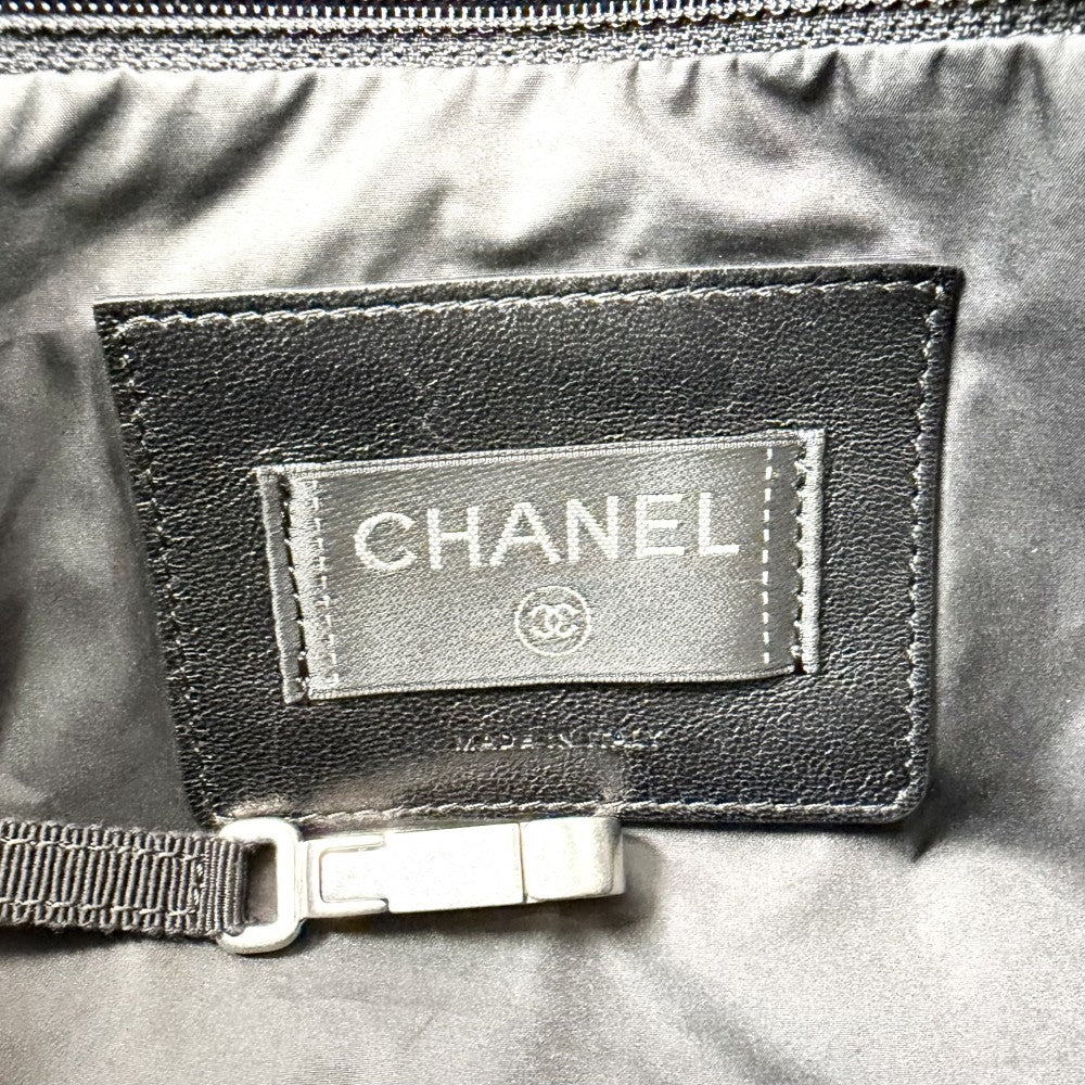 CHANEL シャネル ショルダーバッグ ココネージュ ツイード ロゴ ナイロン ブラック 黒 シルバー金具 レディース【中古品】