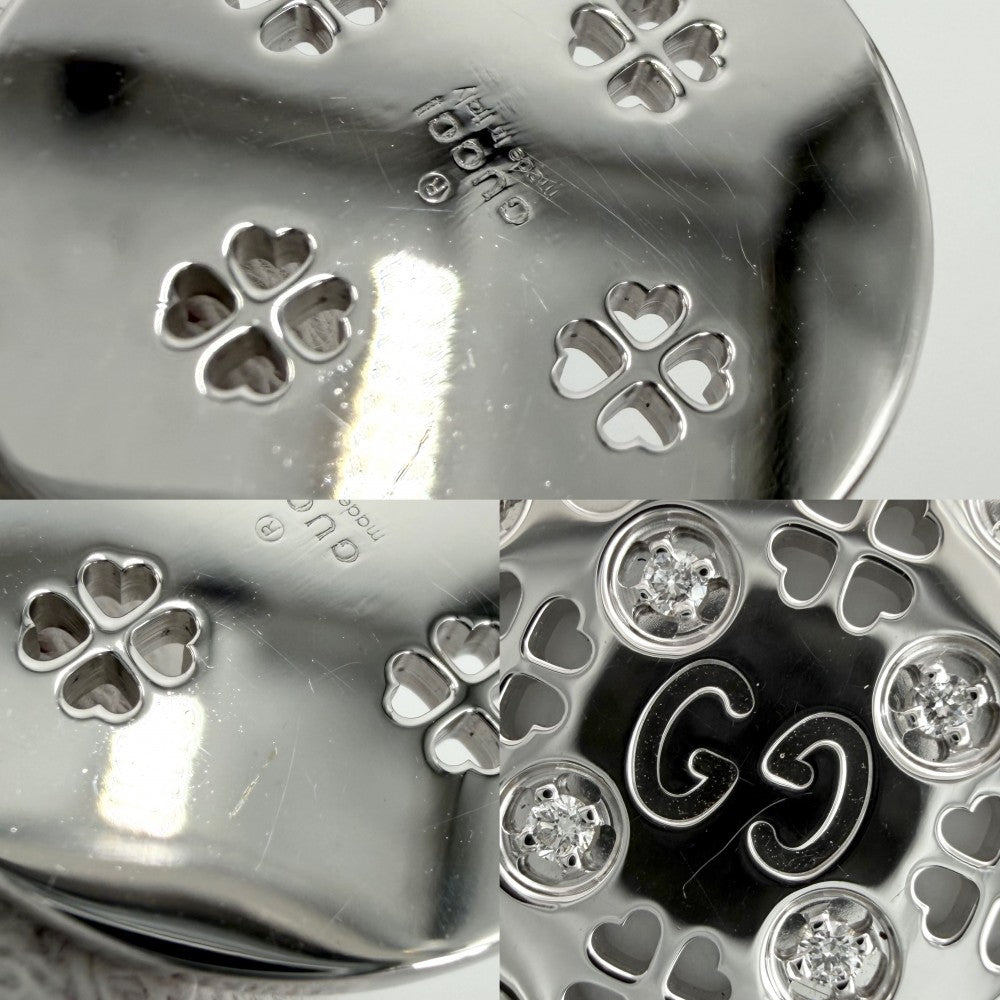 GUCCI グッチ ネックレス アイコンアモール フォーエバー ネックレス ペンダント ジュエリー アクセサリー 18金WG Au750 シルバー925 ダイヤモンド シルバー レディース 約10.1g【中古品】