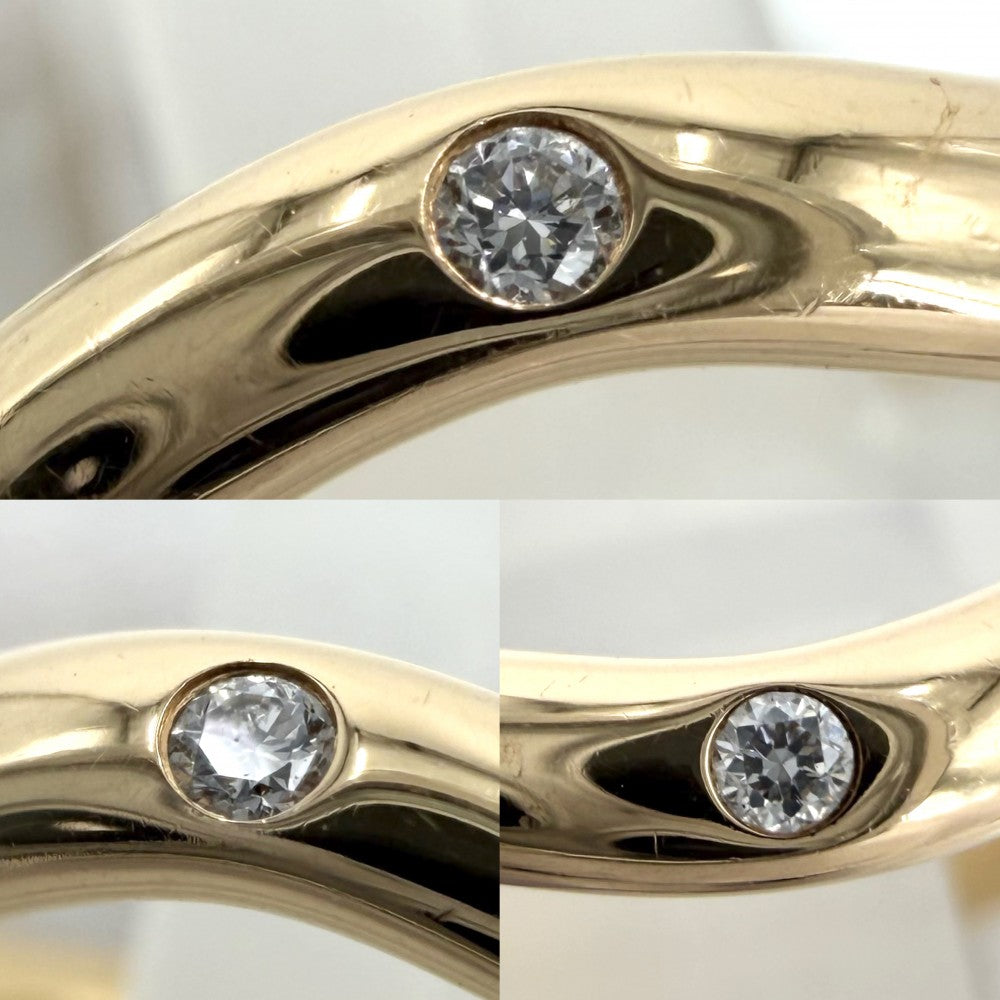 TIFFANY&Co. ティファニー 指輪 エルサ・ペレッティ バンドリング ジュエリー アクセサリー Au750 18金PG K18ピンクゴールド ダイヤモンド0.01ct 約8号 レディース 約2.3g【中古品】