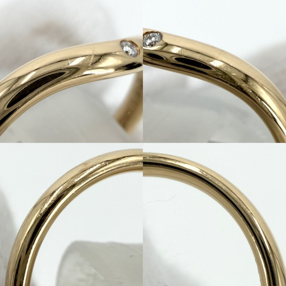 TIFFANY&Co. ティファニー 指輪 エルサ・ペレッティ バンドリング ジュエリー アクセサリー Au750 18金PG K18ピンクゴールド ダイヤモンド0.01ct 約8号 レディース 約2.3g【中古品】