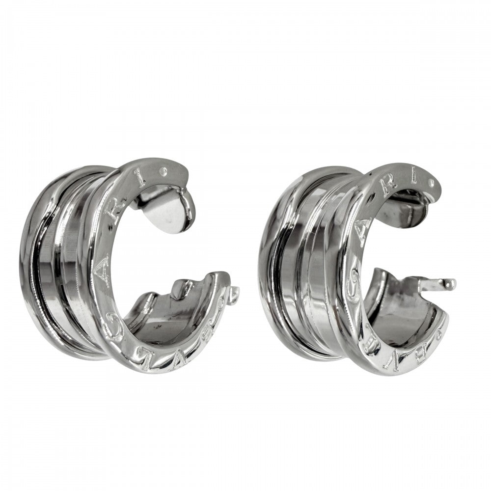 BVLGARI ブルガリ ピアス ビーゼロワン ジュエリー B-zero1 アクセサリー 18金WG Au750 K18ホワイトゴールド レディース 約13.3g【中古品】