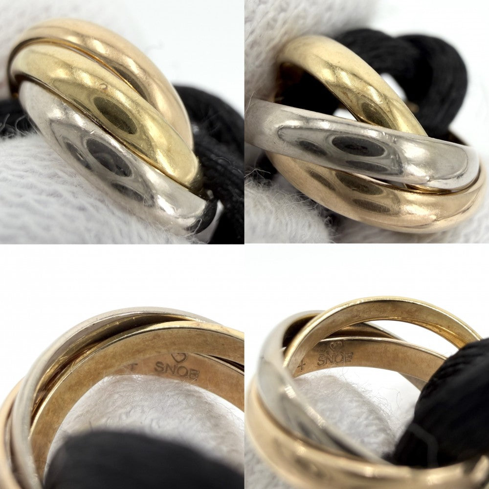 CARTIER カルティエ ブレスレット スリーカラー トリニティ アクセサリー ジュエリー Au750 18金YG WG PG K18イエローゴールド K18ホワイトゴールド K18ピンクゴールド ブラック 黒 レディース 約3.0g【中古品】