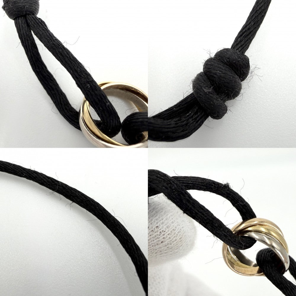 CARTIER カルティエ ブレスレット スリーカラー トリニティ アクセサリー ジュエリー Au750 18金YG WG PG K18イエローゴールド K18ホワイトゴールド K18ピンクゴールド ブラック 黒 レディース 約3.0g【中古品】
