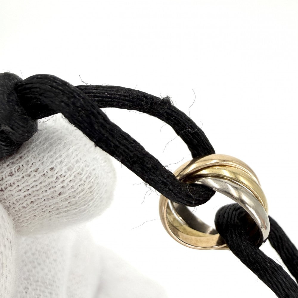 CARTIER カルティエ ブレスレット スリーカラー トリニティ アクセサリー ジュエリー Au750 18金YG WG PG K18イエローゴールド K18ホワイトゴールド K18ピンクゴールド ブラック 黒 レディース 約3.0g【中古品】