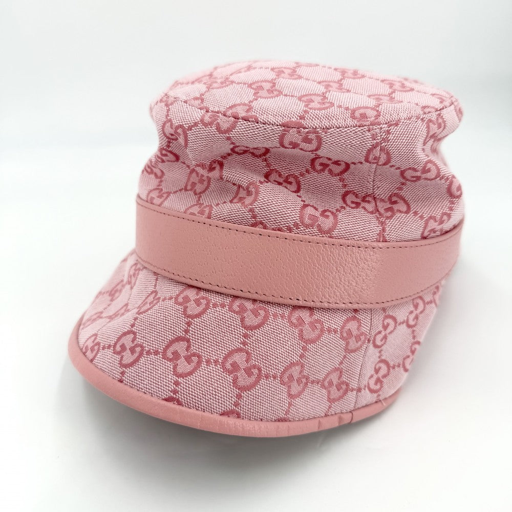 GUCCI グッチ ハット GGキャンバス バケットハット ファッションアイテム Mサイズ 総柄 帽子 748476 コットン ポリエステル ピンク レディース【中古品】