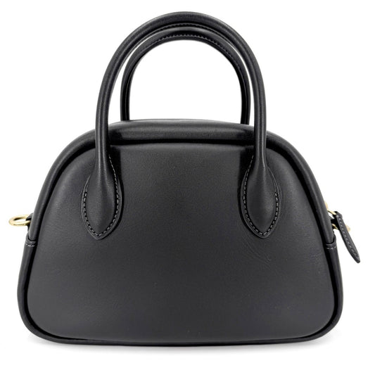 COACH コーチ 2WAY バーロウ ボウリング バッグ ハンドバッグ ショルダーバッグ CU863 レザー ブラック 黒 ゴールド金具 レディース【中古品】