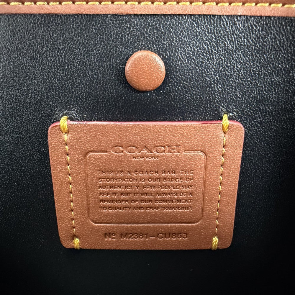 COACH コーチ 2WAY バーロウ ボウリング バッグ ハンドバッグ ショルダーバッグ CU863 レザー ブラック 黒 ゴールド金具 レディース【中古品】