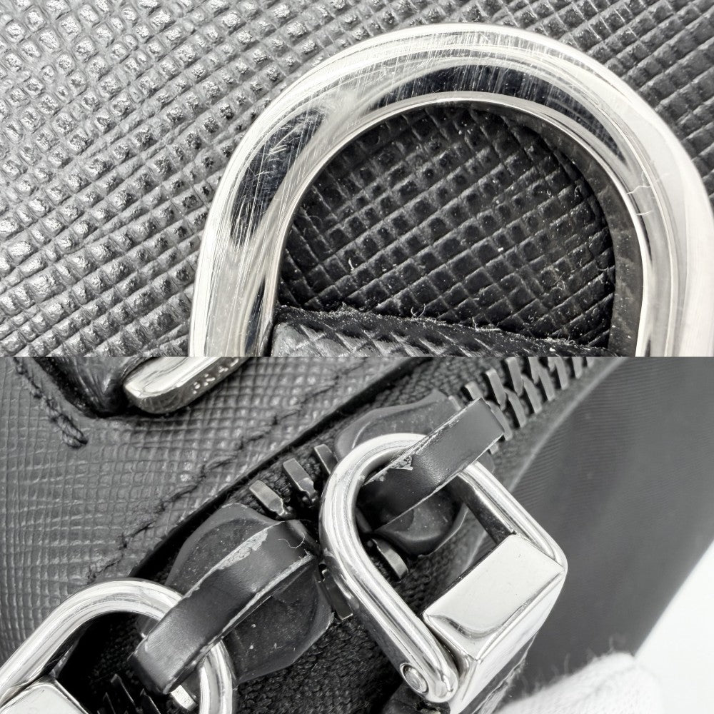 PRADA プラダ 2WAY ブリック トライアングルロゴ ショルダーバッグ ハンドバッグ メンズ レディース 男女兼用 2VH069 ナイロン サフィアーノレザー ブラック 黒 シルバー金具 ユニセックス【中古品】