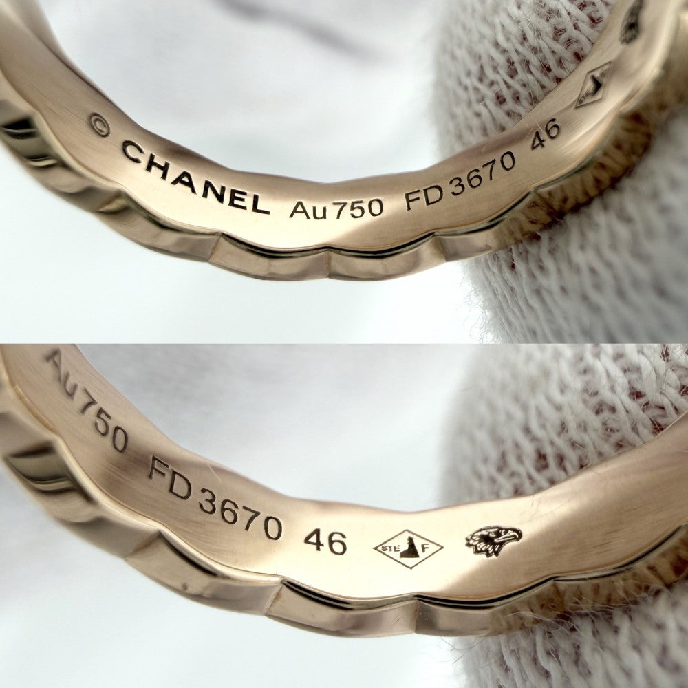 CHANEL シャネル 指輪 ココクラッシュ リング ミニ ジュエリー アクセサリー 18金PG Au750 サイズ46 K18ピンクゴールド 約6号 J11785 レディース 約3.5g【中古品】