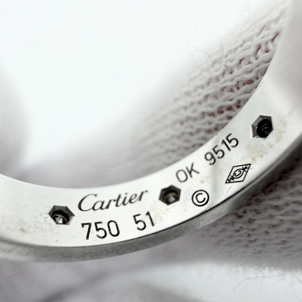 CARTIER カルティエ 指輪 ラブリング ジュエリー アクセサリー 8Pダイヤ 18金WG Au750 51サイズ K18ホワイトゴールド ダイヤモンド 約11号 B4050651 レディース 約4.5g【中古品】