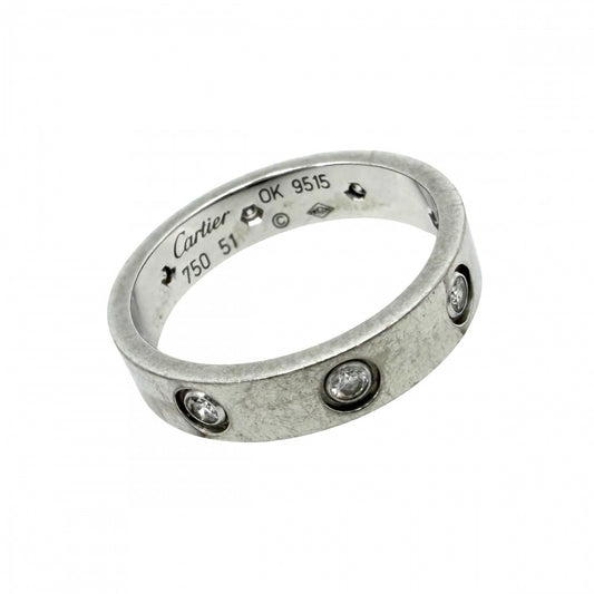CARTIER カルティエ 指輪 ラブリング ジュエリー アクセサリー 8Pダイヤ 18金WG Au750 51サイズ K18ホワイトゴールド ダイヤモンド 約11号 B4050651 レディース 約4.5g【中古品】