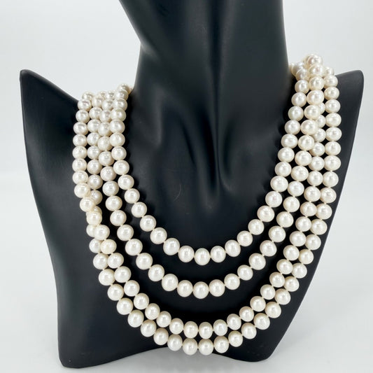 TIFFANY&Co. ティファニー ネックレス ジーグフェルドコレクション パールラップネックレス ロングネックレス ジュエリー アクセサリー シルバー925 パール レディース 約166.2g【中古品】