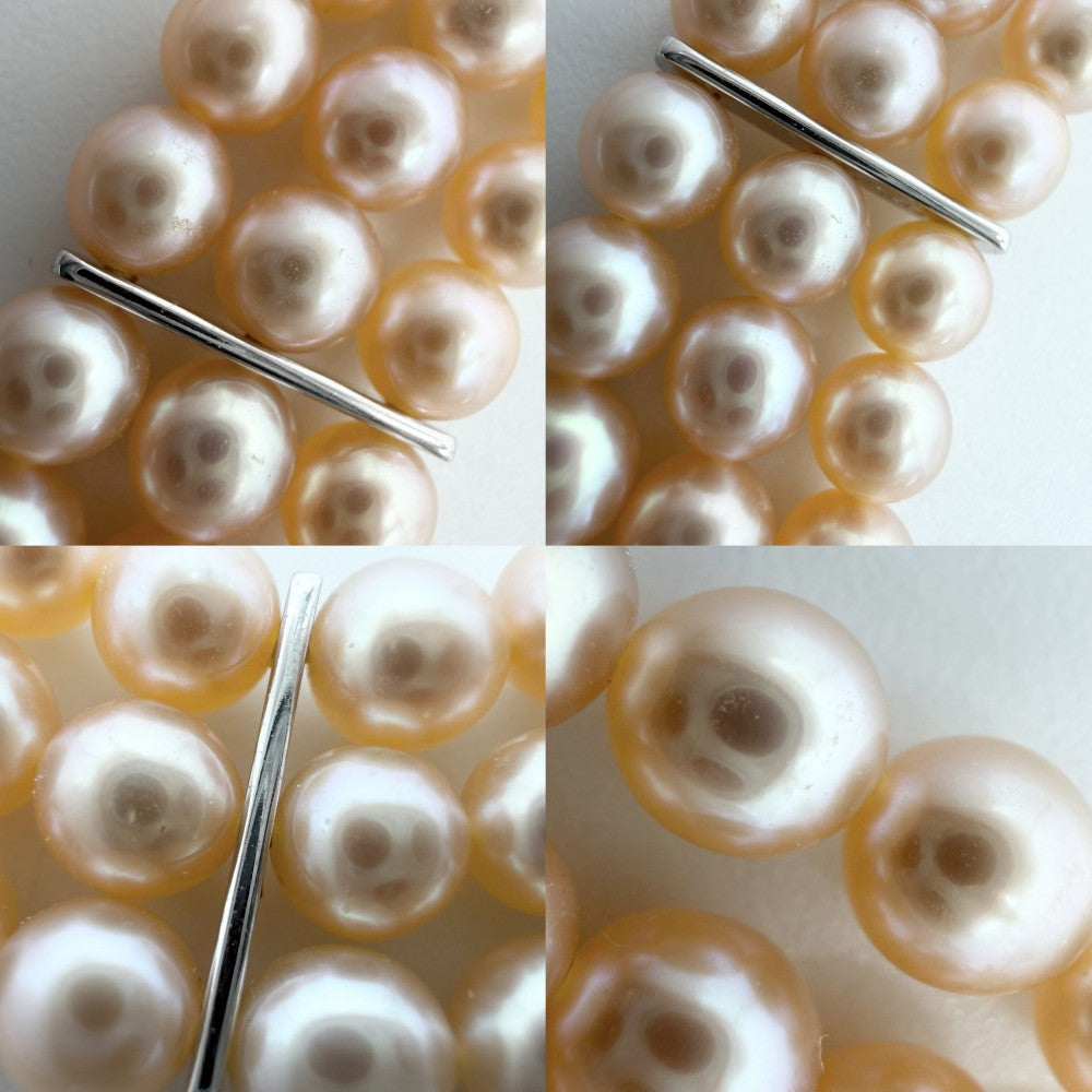 TASAKI タサキ ネックレス 3連 ジュエリー アクセサリー 18金WG Au750 K18ホワイトゴールド パール約0.5mm ピンク系 シルバー金具 レディース 約44.6g【中古品】