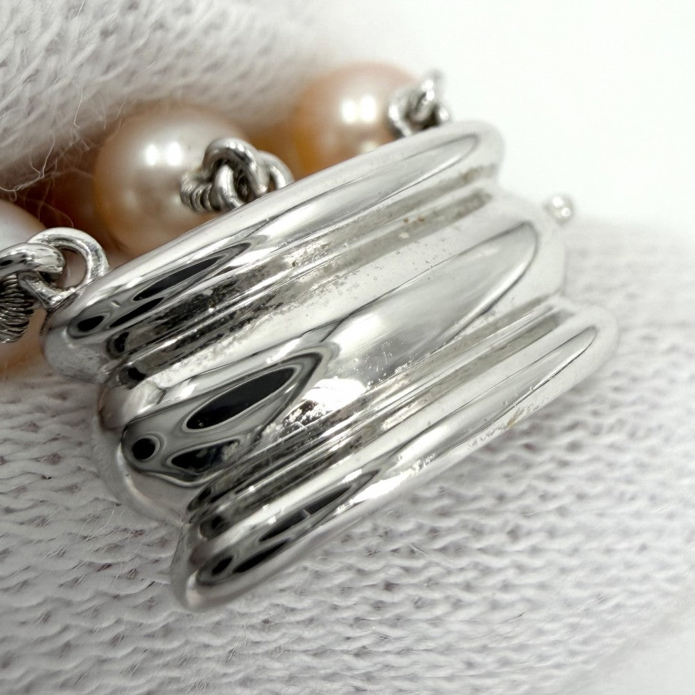 TASAKI タサキ ネックレス 3連 ジュエリー アクセサリー 18金WG Au750 K18ホワイトゴールド パール約0.5mm ピンク系 シルバー金具 レディース 約44.6g【中古品】