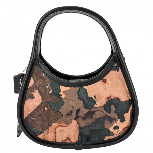 COACH コーチ 2WAY ミニ エルゴ バッグ アップクラッシュ ワンショルダーバッグ ショルダーバッグ CQ850 レザー ブラック 黒 ブラウン 茶 シルバー金具 レディース【中古品】