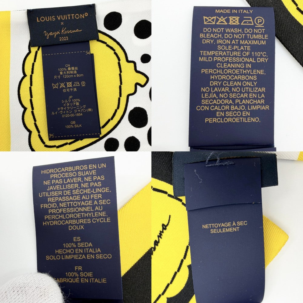LOUIS VUITTON ルイヴィトン スカーフ 草間彌生 バンドー・インフィニティ ドット ファッションアイテム LV×YK M78291 シルク ブラック 黒 イエロー レディース【中古品】
