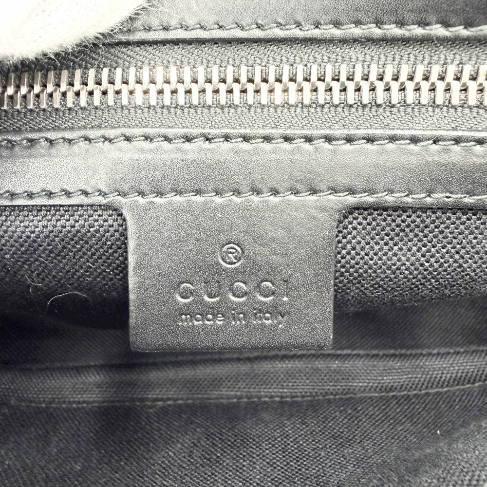 GUCCI グッチ ウエストバッグ タイガー ベルトバッグ ボディバッグ ウェブストライプ 小さめ 虎 474293 GGスプリームキャンバス レザー ブラック 黒 シルバー金具 メンズ【中古品】