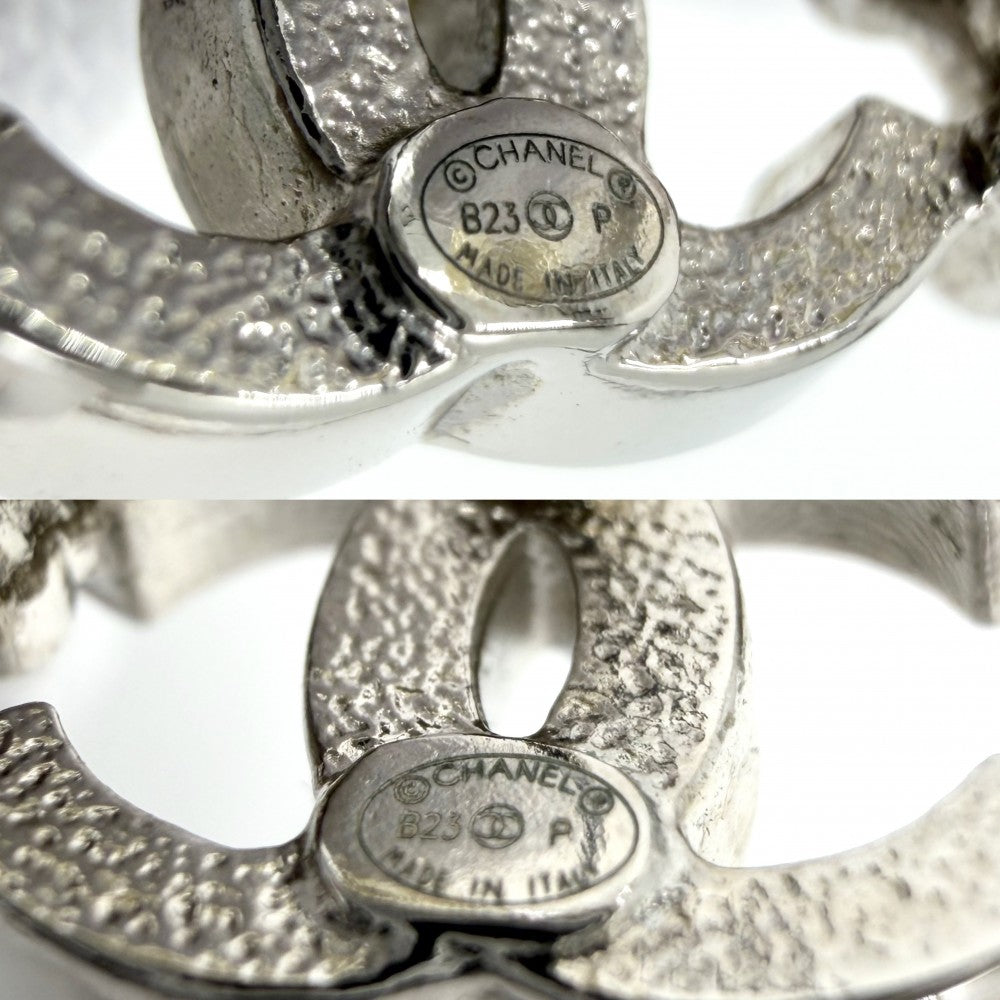 CHANEL シャネル ピアス No.5 ココマーク アクセサリー イヤリング クローバー ラインストーン B23P シルバー レディース 約9.9g 2023年【中古品】