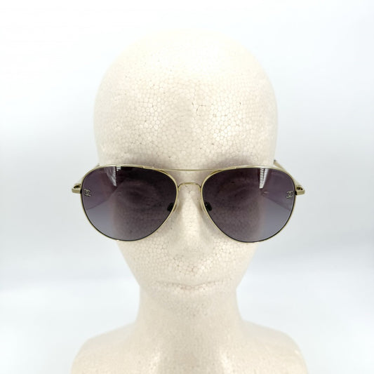 CHANEL シャネル サングラス ティアドロップ ココマーク アイウェア 眼鏡 4189 ブラウン 茶 ゴールド金具 レディース【中古品】