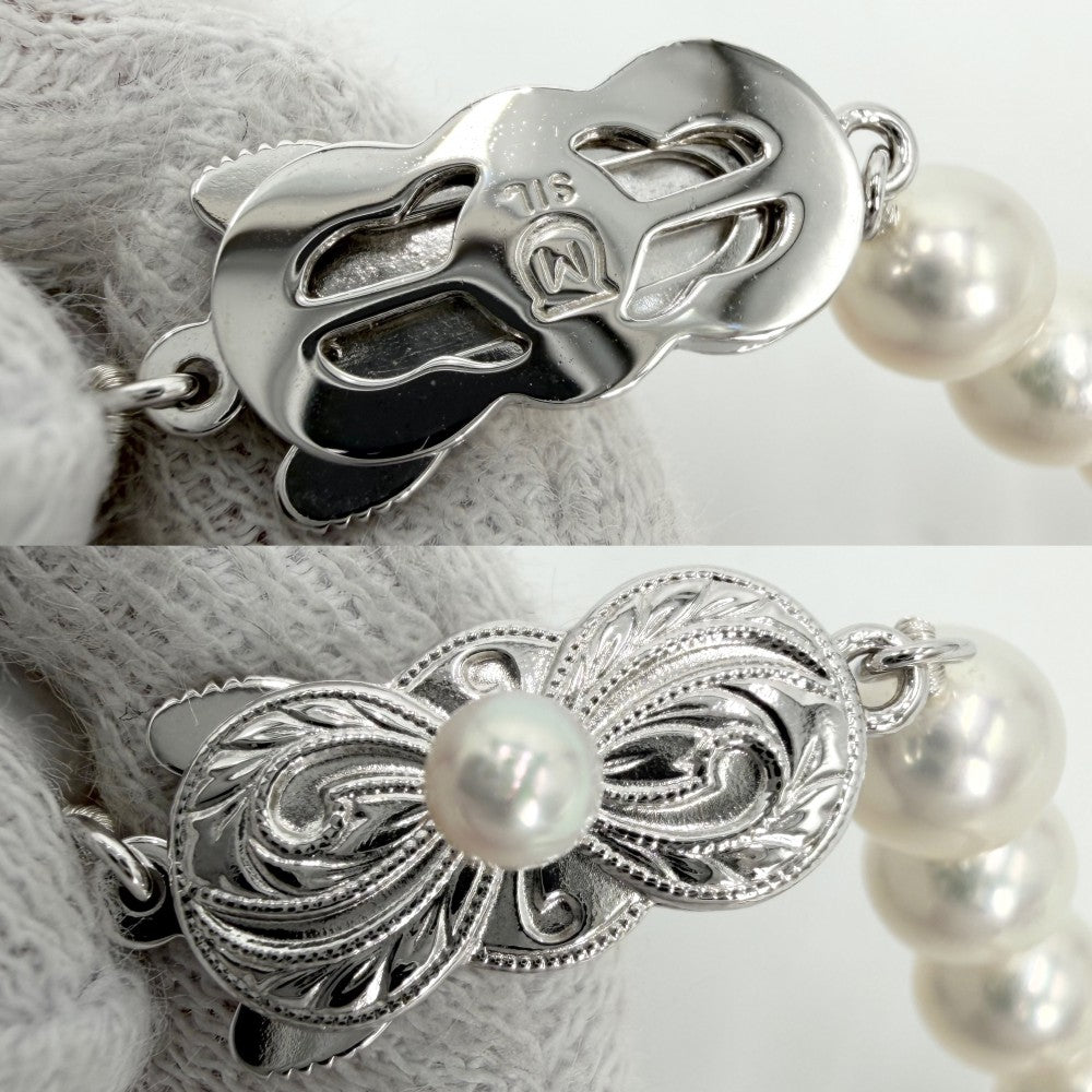MIKIMOTO ミキモト ネックレス チャーム付き ジュエリー アクセサリー 真珠 フォーマル 冠婚葬祭 シルバー パール約0.5mm レディース 約27.8g【中古品】